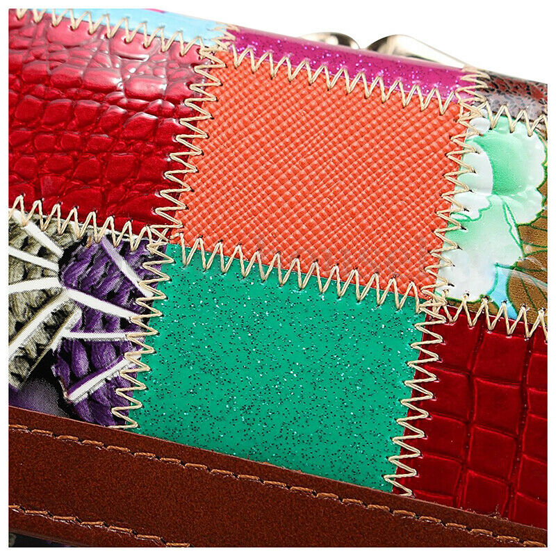 Women Ladies Leather Patchwork Wallet Long Zip Purse Card Holder Clutch Han P8K9