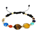 1pcs Universe Planet Solar Galaxy Stone Colorful Glass Adjustable Bracelet Neckl