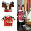 Merry Christmas Santa Deer Wine Bottle Bag Cover Xmas Festival Party Table Decor