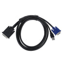Laptop DVI 30+5 Pin to VGA 15 Pin and USB Adapter 1.5m Cable