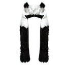 Hat Scarf Fluffy Plush Cap Ear Hood Shawl Glove Unisex