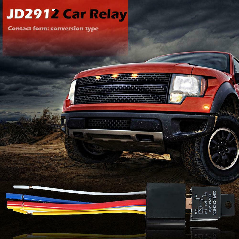 JD2912 Car Relay 12V DC 80A 5 Pin Auto Relay with 5-Wire Socket Universal