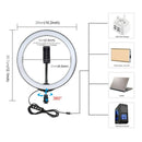 LED Ring Light Lamp Selfie Camera Phone Studio Tripod Stand Video Dimmable bs