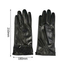 Winter Warm PU Leather Lace Gloves Women Cycling Bike Touch Screen Glove