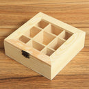 Wooden Tea Bag Jewelry Organizer Chest Storage Box 9 Compartments Tea Box O G7C6