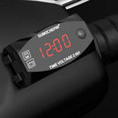 For12V Digital Voltmeter Electronic 2in1 Digital LED Car Display Auto Time Clock