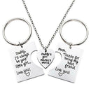 3pcs/Set Daddy Girl Mama Pendant Love Necklace+2 Key Chains Jewelry Gifts