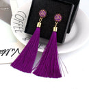 Women Long Earrings Hanging Bohemian Large Tassel Earring Ethnic Purple
