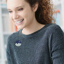 Creative Snow Nightscape Pin Brooch Round Badges Jacket Jewelry (Style 1) A