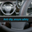 1Pc Car PVC Leather Steering Wheel Cover Anti-slip Protector Fit 38cm/15 EDE