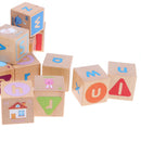 Wooden ABC Blocks, 26PCS Stacking Blocks Baby Alphabet Letters, Counting,