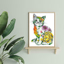 5D DIY Full Drill Diamond Painting Flower Cat Embroidery Kits Bedroom Home Decor