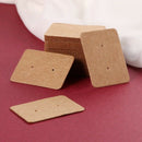 100Pcs Blank Earrings Ear Studs Tags Kraft Paper Display Card Hanging Jewel S5A8