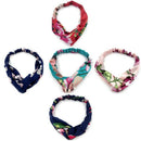 Girl 1Pc Printed Wide-Brimmed New Floral Stretch Flower Ribbon Elastic Bow  D4Z2