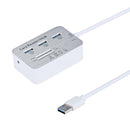 3-Port Aluminum USB 3.0 Hub With MS SD M2 TF Multi-In-1 Card Reader For MacBook