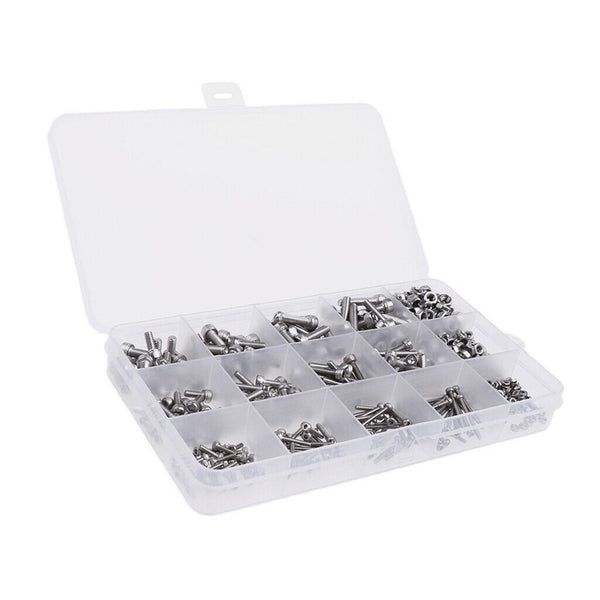 535 Pieces Socket Cap Screw Hex Head Bolts Nuts Assortment Kit Set-M2 M3 M4