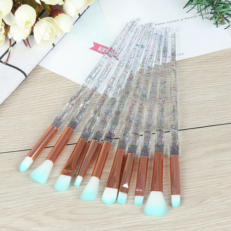 10PCS Diamond Eyeshadow Eyebrow Blending Brush Set Eye Make-up Brush3C