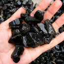 Natural Black Tourmaline Crystal Rough Rock Mineral Specimen Healing Stones 50g