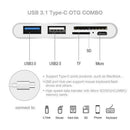 5-In-1 Type-C USB-C 3.1 OTG USB 3.0 2.0 Hub SD/TF Card Reader Combo For Laptop Z