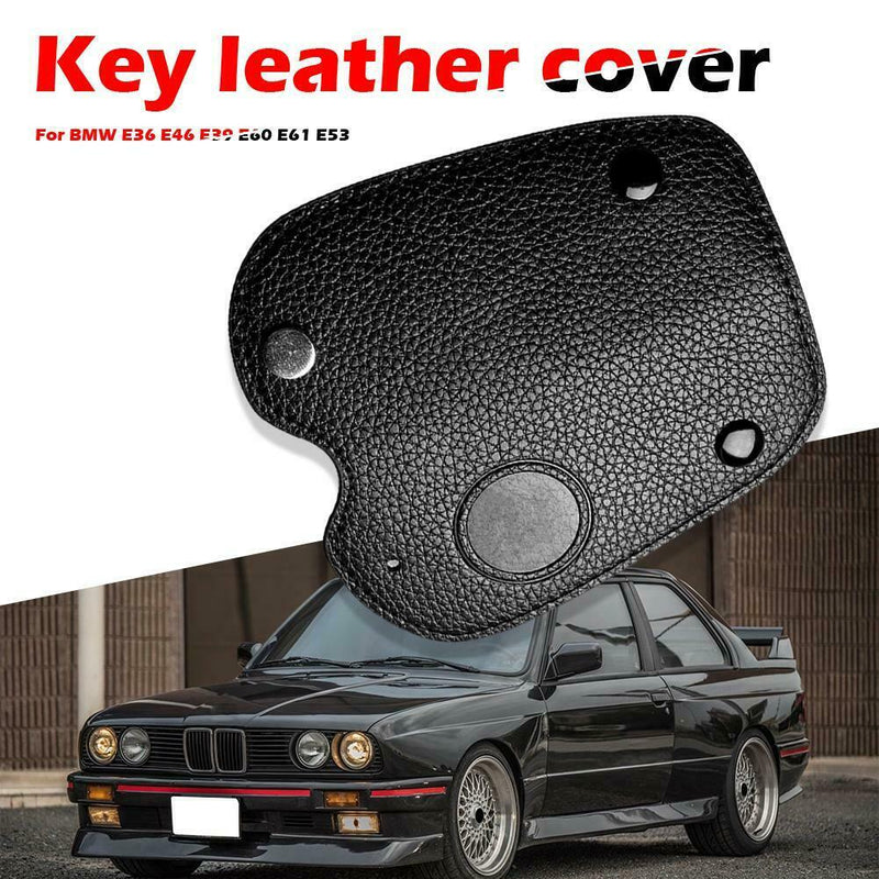 Key Case Litchi Synthetic Key Fob Cover Wear-resistant for BMW E46 1998-2005