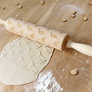 Dinosaur Embossing Wood Rolling Pin DIY Baking Cookie Cake Engraved Stencil