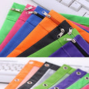 1 Pc Zippered Binder Pencil Bag Pouch with Ring Rivet 3 Holes School Office