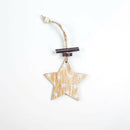 1 Set 6Pcs Christmas Tree Decorations Ornaments Hemp Rope Wooden Printing O H6J1