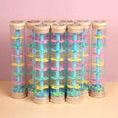 Rain Sound Tube Fun Puzzle Wooden Rain Sound Bar Colorful Rainbow Hourglass Rain