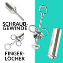 Stainless Steel Turkey Condiment Spice Roast Curing Syringe with 2 Needles Kit