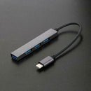 4 Ports USB 3.1 To USB-C Adapter Type-C Hub For Mobile Phone Laptop Gray