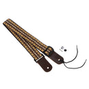 Real Leather Ukulele 1.5" Wide Instrument Shoulder Strap Collection Yellow