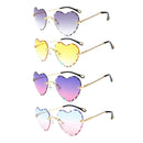 Set of 5 Heart Frame Rimless Sunglasses Classic Tinted Lens Eyewear Shades