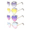Set of 5 Heart Frame Rimless Sunglasses Classic Tinted Lens Eyewear Shades