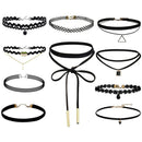 10 Pieces Choker Necklace Black Classic Velvet Stretch Gothic Tattoo Necklace BX