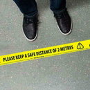 Keep 2 Metres Distance Warning Tape Floor Marking Social Distancing 33M K6X R4K6