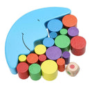 Wood Moon Balance Game Blocks Children Colorful Building Bricks Educational T
