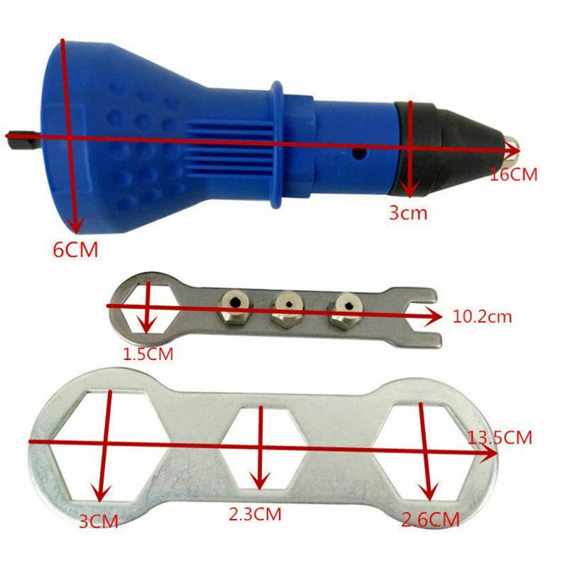 Electric Rivet Nut-Gun Riveting Tool Cordless Riveting Drill Adaptor Insert Q7H1