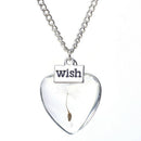 Plant Heart Shaped Glass Ball NecklacIn Glass Wish Bottle Chain Necklace Pend TE