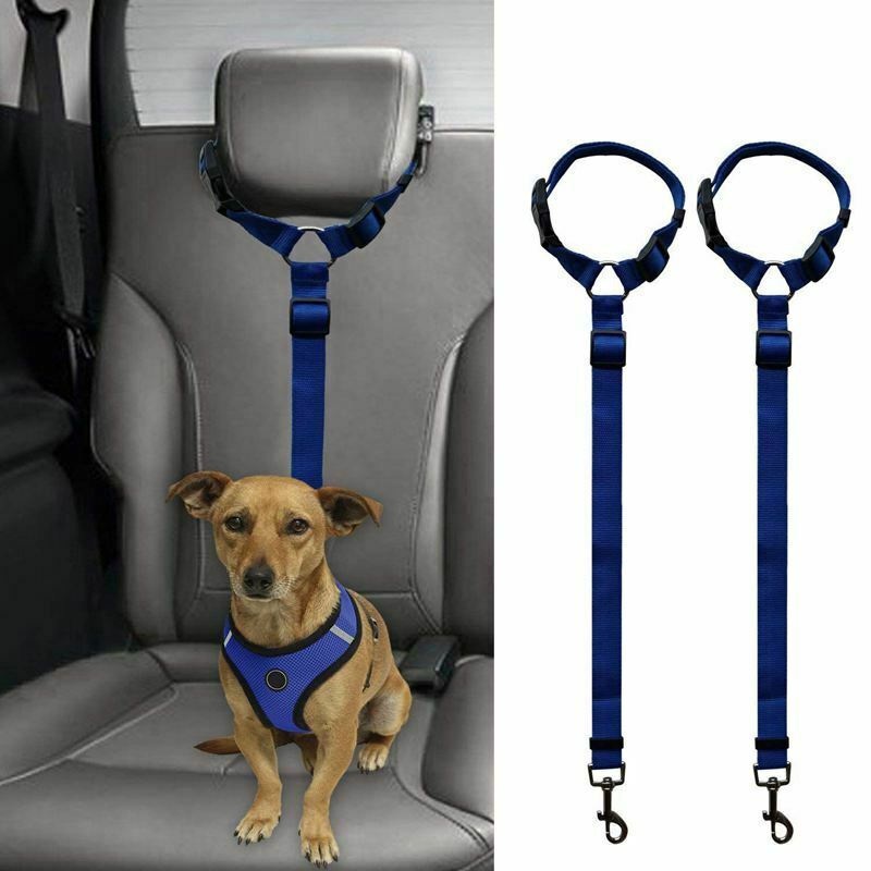 2 Packs Dog Cat Safety Seat Belt Strap Car Headrest Restraint Adjustable Ny