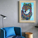 Special Shaped Diamond Painting Wolf Flower Diy 5D Partial Drill Cross Stit G1T6