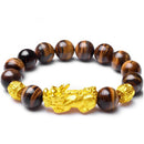 Feng Shui Natural Tiger Eye Stone Healing Pixiu Brave Troops Fortune Bracelet