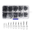 210Pcs Fishing Barrel Swivels With Fastlock Snap Line Connector, - 5 Sizes