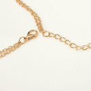 Women Multilayer Rhinestone U Shape Charm Golden Tone Chain Pendant Necklace Hot