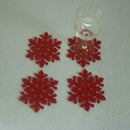 4pcs Christmas Snowflake Cup Coaster Mat Anti-Skid Anti-Dust Placemat Decor