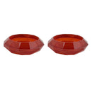 2x Diamond Cutting Acrylic Thumb Grip for PS5 Controller (Transparent Red) A