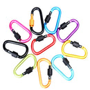 10Pieces Carabiner Screw Lock Climbing Buckle Snap Spring Clip Hook Keychain