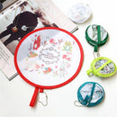 1pc Cute Portable Fans Foldable Small Round Hand Fan Cooling Pocket Color Random