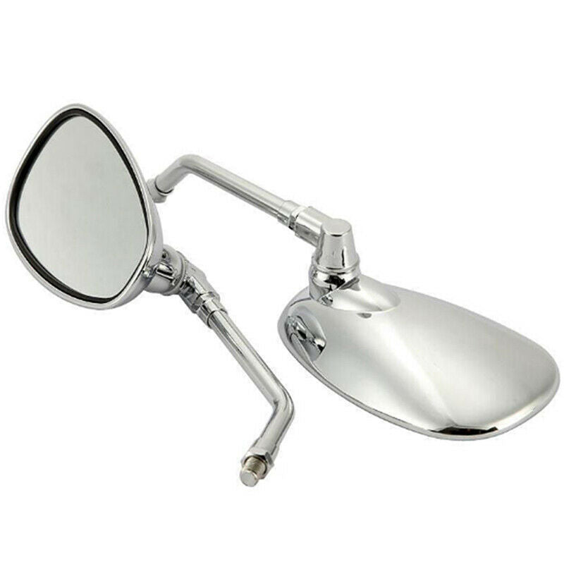 2PCS Motorcycle Oval Chrome Rear View Glasses Mirror For Ducati KTM KawasakiJ 3C