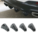 4x Black Universal Car Rear Lower Bumper Diffuser Fin Spoiler Lip Wing Splitter