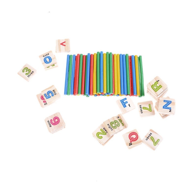 Baby Early Learning Wooden Numbers Stick Mathematics Counting Math Toys SEAU